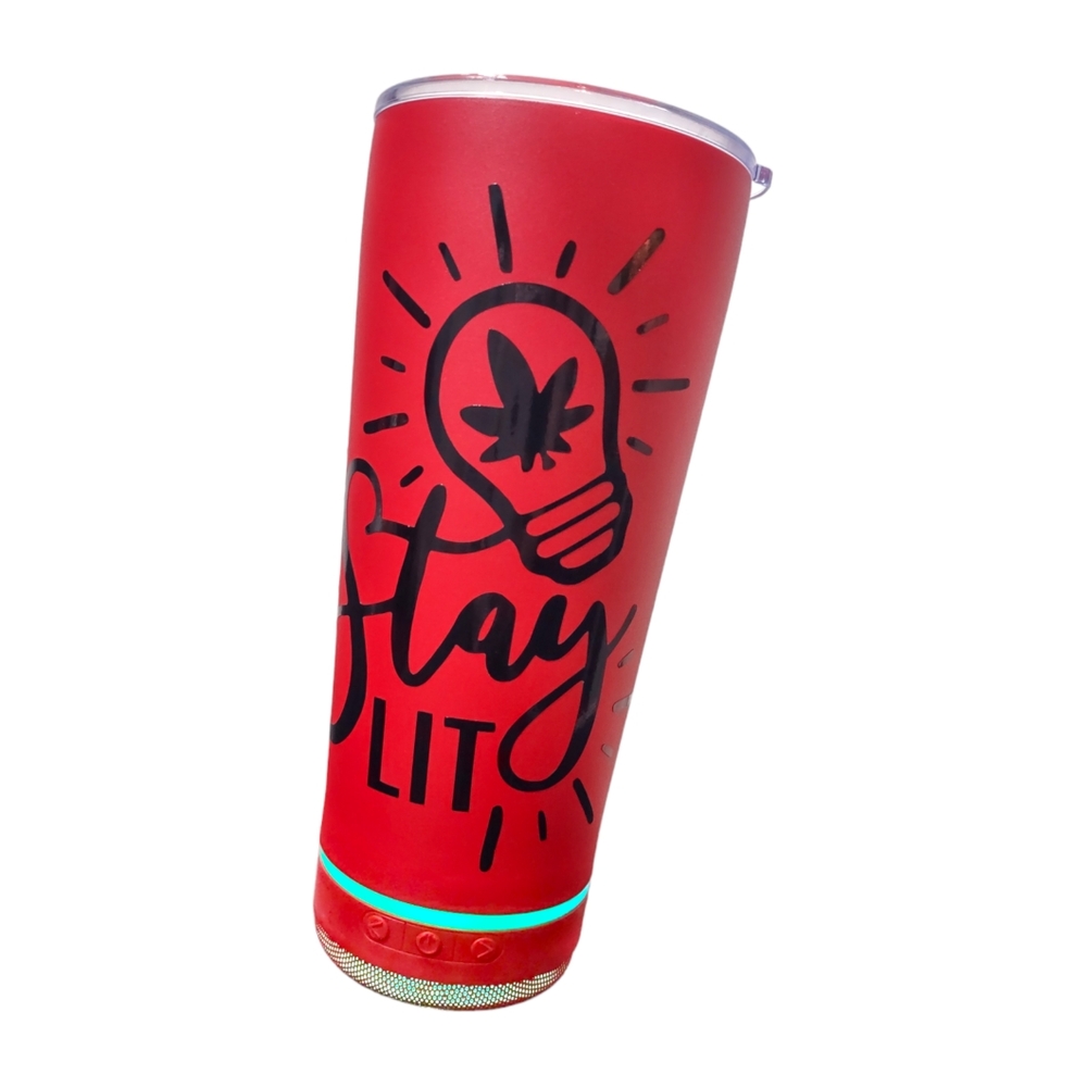Speaker Cup Bluetooth Red Double Wall Personalized